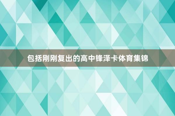 包括刚刚复出的高中锋泽卡体育集锦