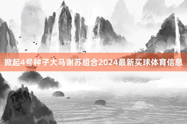 掀起4号种子大马谢苏组合2024最新买球体育信息