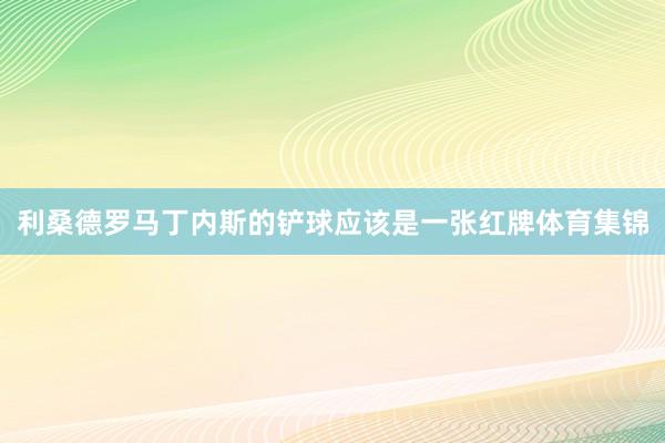 利桑德罗马丁内斯的铲球应该是一张红牌体育集锦